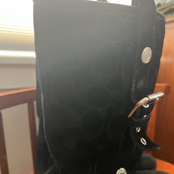 Coach Black Suede Tullip Winter Boots Size 9 - Picture 2 of 16